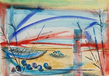 Abstract boat on beach by 
																	Harold Wallerstein