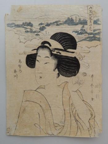 Une jeune femme en buste by 
																	Kitigawa Utamaro II