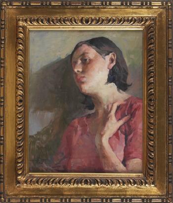 Portrait of a woman by 
																	Angelo Landi