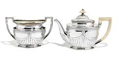 Fabergé tea pot and sugar bowl by 
																	Alexander Wakeva