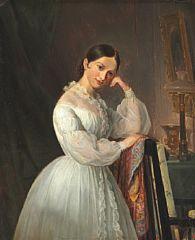 Portrait of the actress and author Johanne Luise Heiberg (1812-1890) by 
																	Emilius Baerentzen