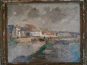 Bords du canal by 
																	Lucien Dasselborne