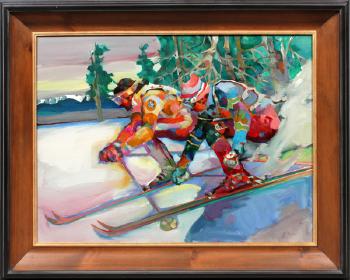 Two skiers by 
																			Dean Colichidas