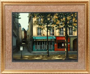 Paris street scene by 
																			Thomas Pradzynski