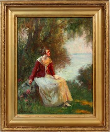 Seated Lady Outside by 
																			Charles Waltensperger