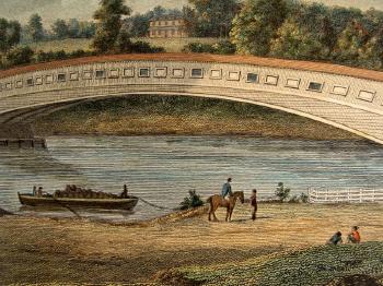 The Upper Ferry Bridge over the River Schuylkill by 
																			Jacob J Plocher