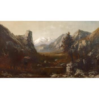 Scene of Yosemite Valley by 
																	Henry Arthur Elkins