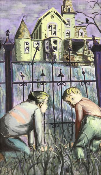 Children near a haunted house by 
																			Douglas Duer