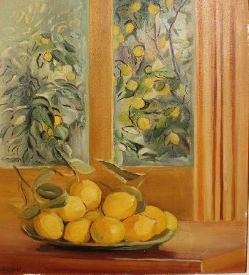 La Fenetre avec Citrons by 
																			Genevieve Gallibert