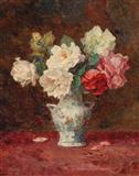 Roses in a vase by 
																	Anton Wrabetz