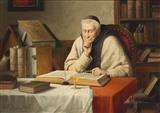 Monk reading by 
																	Josef Wagner-Hohenberg