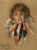 Portrait of a lady by 
																	Fernand Vacha