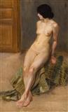 Sitting nude girl by 
																	Frantisek Jakub