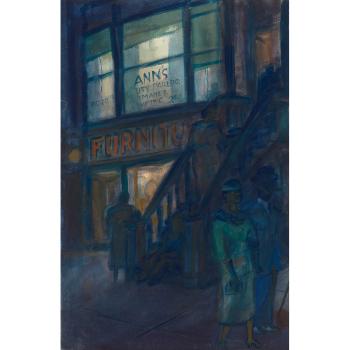 Night scene Sixth Avenue by 
																	Bernard von Eichman