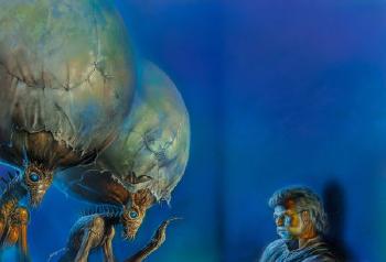 The Selenites, The First Men on the Moon interior story illustration by 
																			Bob Eggleton