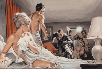 Blondes are for Loving, Stag Magazine interior story illustration by 
																			Earl Norem