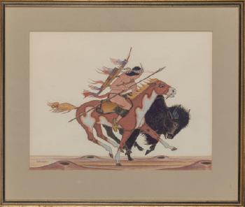 Buffalo Hunt by 
																			Stephen Mopope