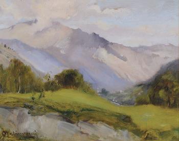 Paesaggio in Val Susa by 
																	Angelo Malinverni
