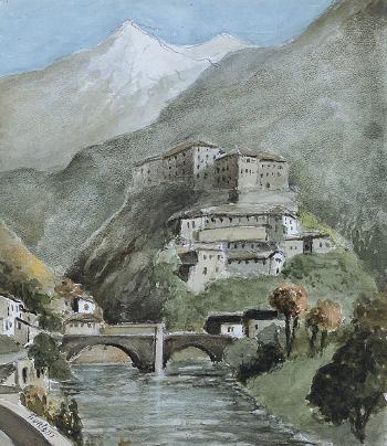 Entrando nella Val d'Aosta (il forte di Bard) by 
																	Severino Furletti