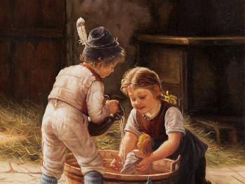 Two Playing Children by 
																			Daryoush Kamarani