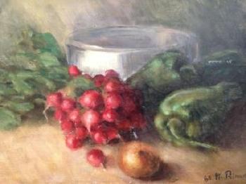 Nature morte aux légumes (radis, poivrons) by 
																	Waclaw Prusak
