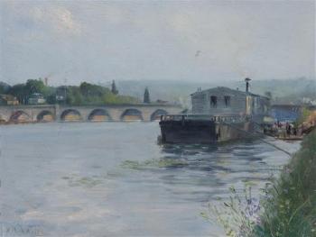 Wash Barge, Argenteuil-Sur-Seine by 
																	Albert Jean Adolphe