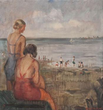 Bathers at the river Scheldt by 
																	Romain Malfliet
