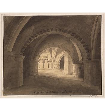 Krypta der Kathedrale von Gloucester by 
																	Angelo Quaglio