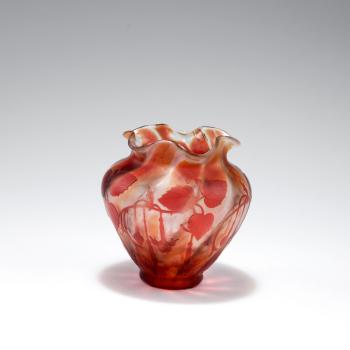 'Fuchsias' vase by 
																			 Cristallerie de Pantin