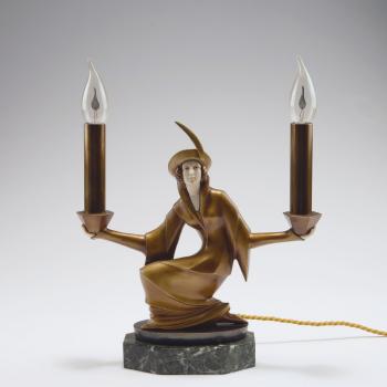 'Torch bearer' table light by 
																			Hans Harders