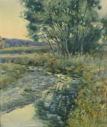 Landscape with stream by 
																			Frank Townsend Hutchens