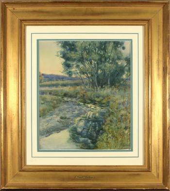 Landscape with stream by 
																			Frank Townsend Hutchens