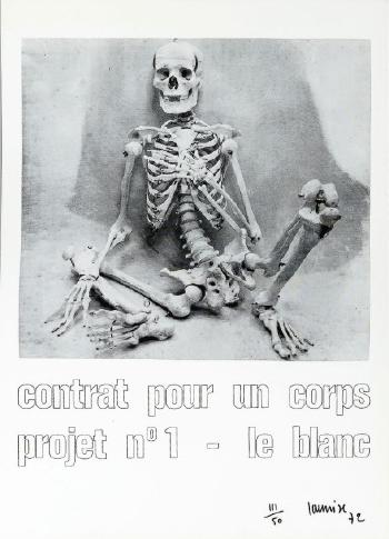 Contrat pour un corps - projet no. 1 Le blanc by 
																	Michel Journiac
