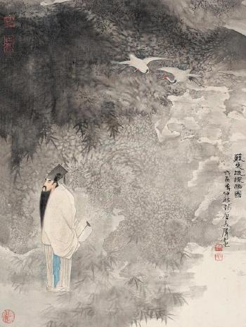 Su Dongpo visiting the woods by 
																	 Wu Sheng