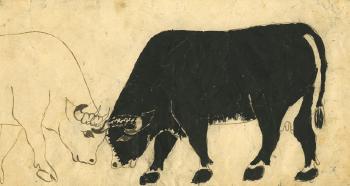 Kämpfende Kühe by 
																	Bartholomaeus Laemmler
