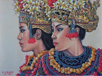 Two Balinese beauties by 
																	Rudy Mukahar