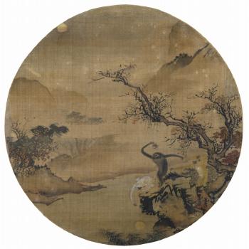 Monkey fishing moon by 
																	 Yi Yuanji
