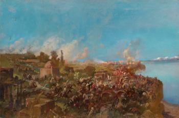 Battle of Makhram in Turkestan by 
																	Nikolaj Nikolaevic Karazin
