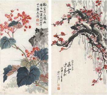 Plum Blossom; Camellia by 
																	 Ye Luyuan
