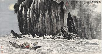 Reminiscence of the past at the red cliff by 
																	 Wang Hongxi