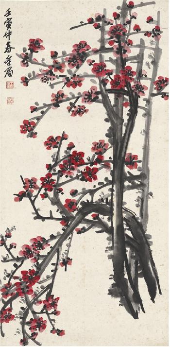 Red plum blossom by 
																	 Wang Chuantao