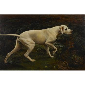 A Pointer on a moor by 
																	Charles Augustus Henry Lutyens