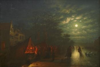 Evening with skaters and a crowd by 
																			Johann Mongels Culverhouse