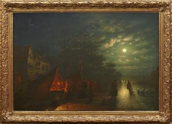 Evening with skaters and a crowd by 
																			Johann Mongels Culverhouse