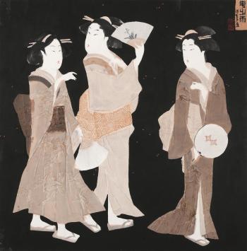 Japanese Geisha Girls by 
																	 Han Shuli
