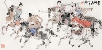 Playing Football on Horse by 
																			 Han Shuo