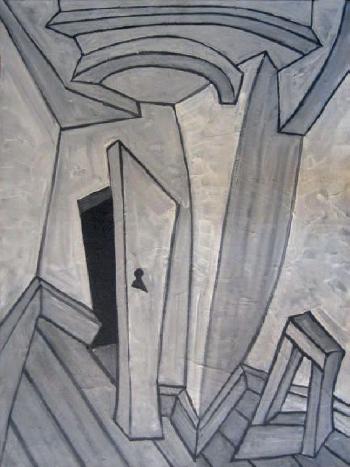 La porte grise by 
																	Rene Audebes