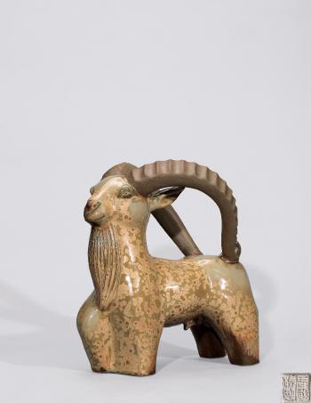 A High temperature glaze Goat by 
																	 Zhou Guozhen