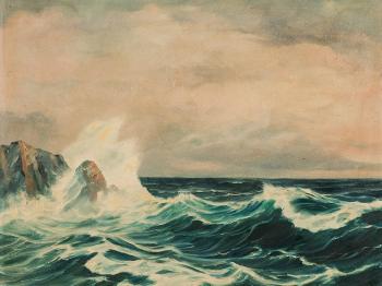 Stormy seascape by 
																			Erwin Eugen Ertl