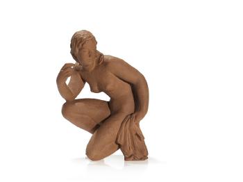 Kneeling female nude by 
																			Dorothea Danksin-Schievelbein